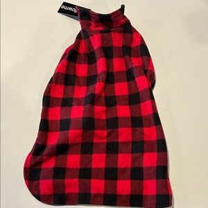 Plaid Dog Sweater - Red and Black